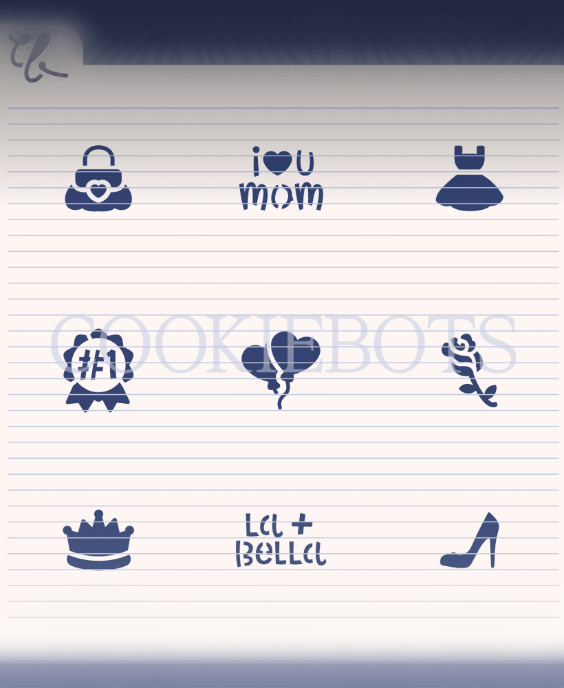 Bocaditos Mamá / Mom Bites Pattern Stencil SVG 3d model