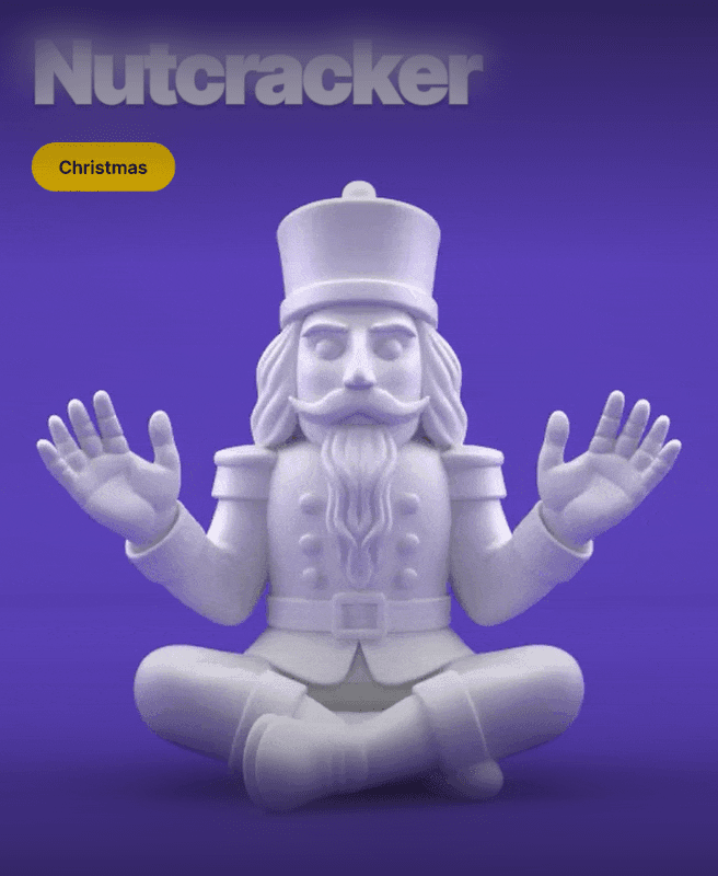 Sitting Nutcracker Soldier – 3D Printable Cross-Legged Christmas Figurine 3d model