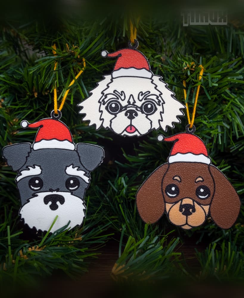 PUPPYS KEYCHAINS - CHRISTMAS ORNAMENTS - SET #1 3d model