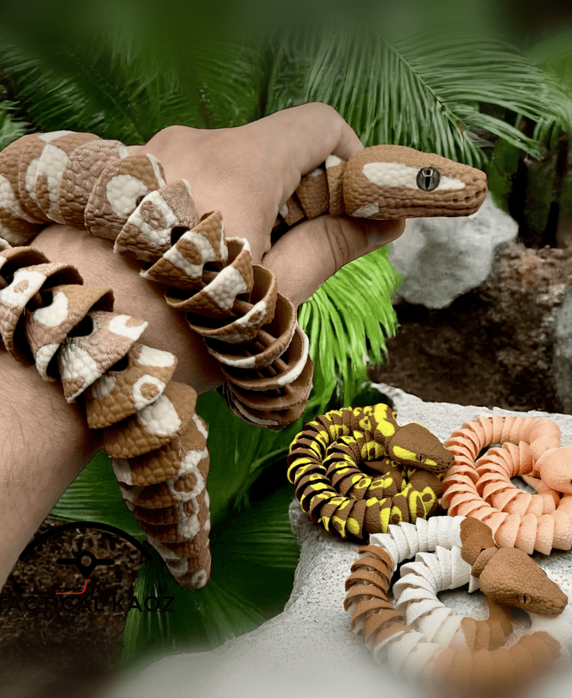 Articulated Ball Python | Pre-Painted + Optional 8mm Glass Eye Version 3d model