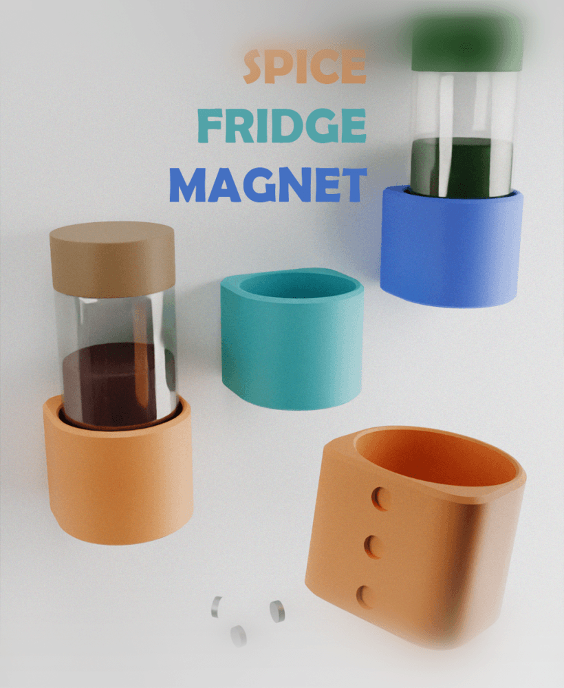 Spice Magnet (Single & Double) 3d model