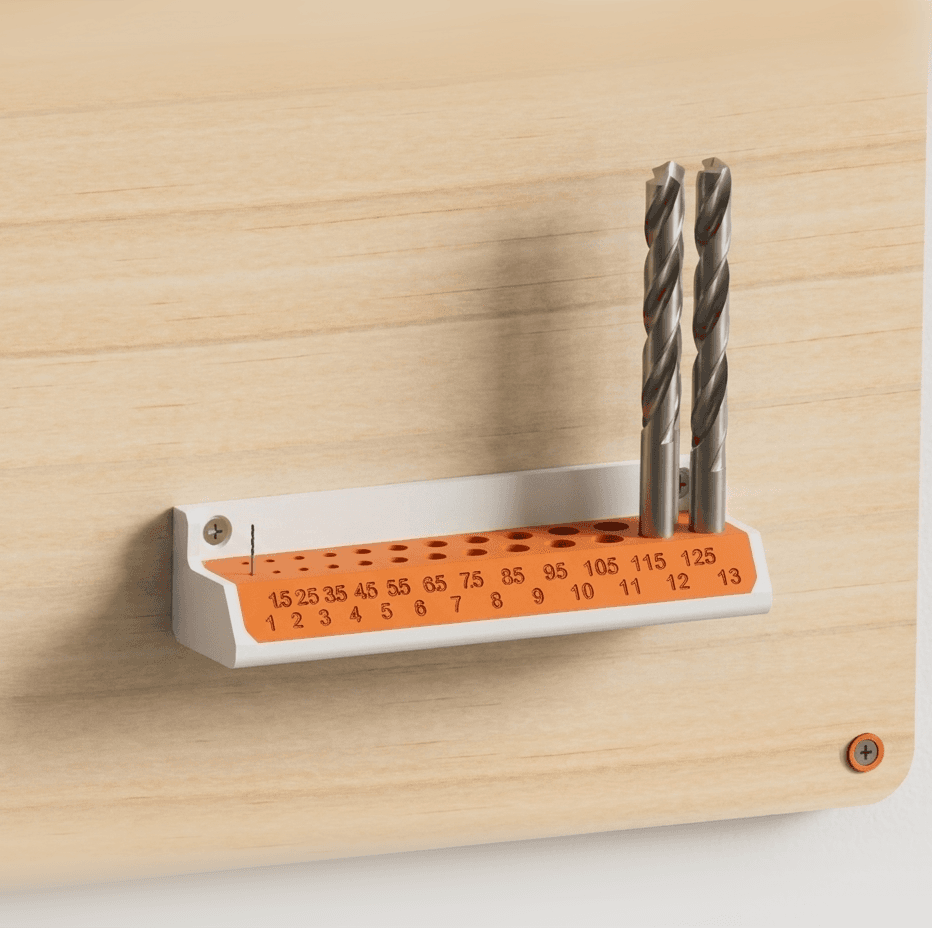 Drill Bit Holder 1–13 mm (Wall/Pegboard) 3d model