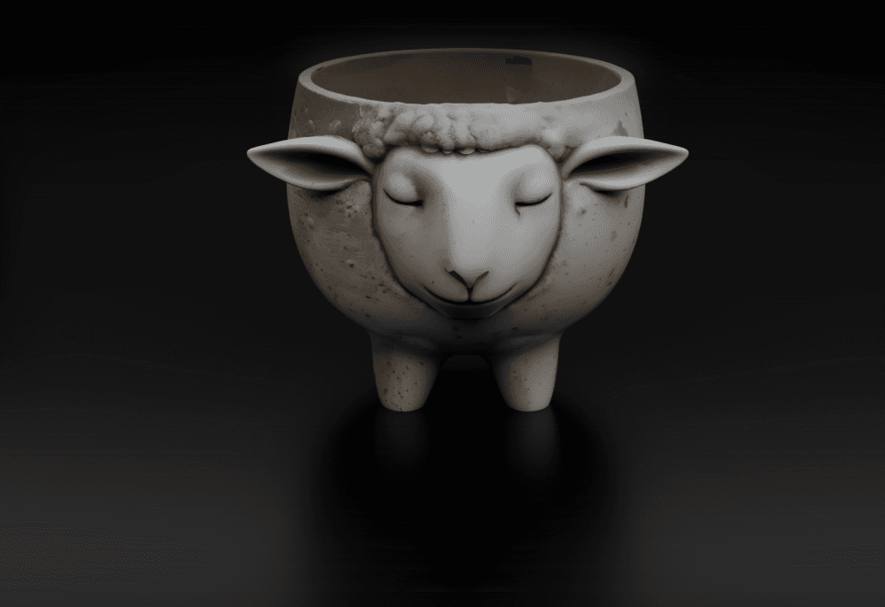 Sheep Pen Holder Cute Animal Desk Organizer for Kids and Adults Low-poly 3D print model 3d model