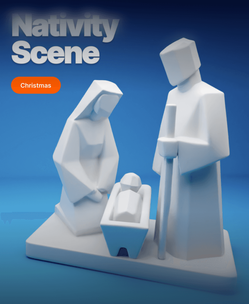Minimalist Nativity Scene – 3D Printable Christmas Set 3d model