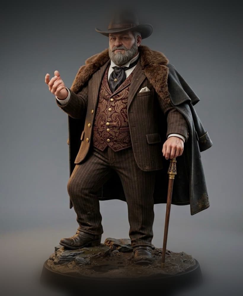 THE OLD WEST NPC - OIL BARON - TOWNFOLKS COLLECTION (50MM STL) 3d model