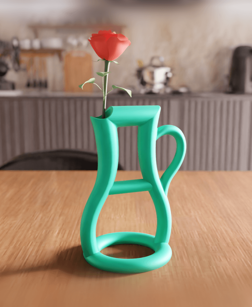 Line Art Hollow Pitcher Vase 3d model
