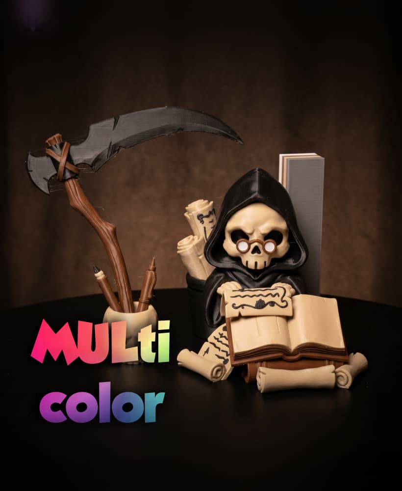 Grim Reaper Desk Set 3MF | Gothic Multi-Color | DeskOrganizer 3d model