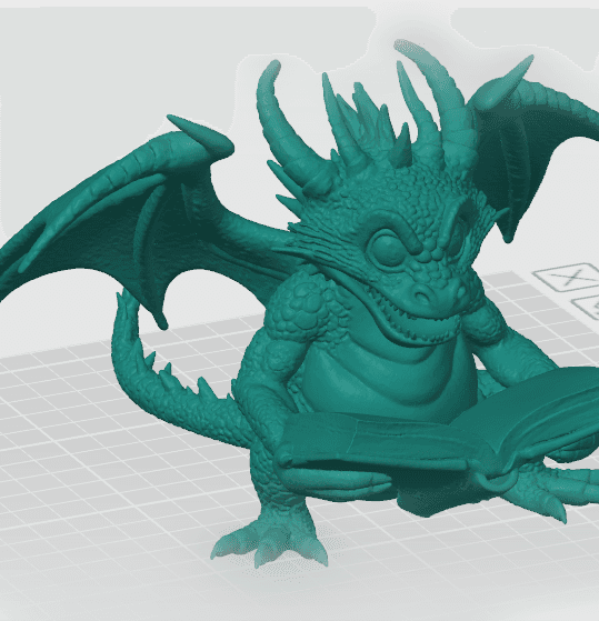 scary dragon holding book 3d model