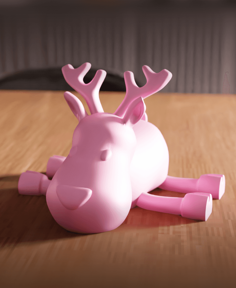 Chibi Style Kawaii Reindeer Holiday Figurine 3d model