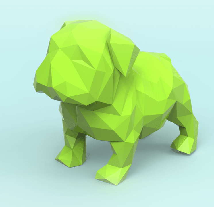 Low poly Bulldog 3d model