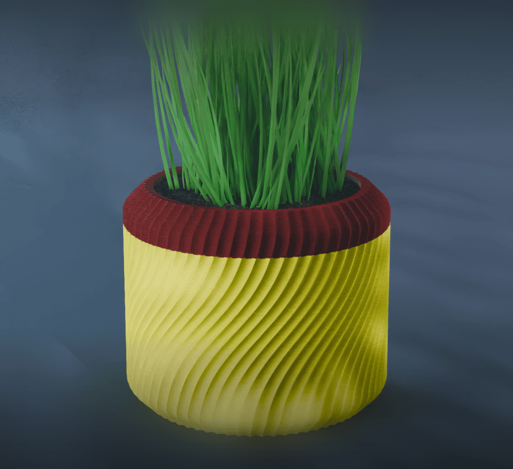 Nami Planter Pot, Scalloped Reverse Bezier | Small, Medium, Large | Self Watering and Drip Tray 3d model