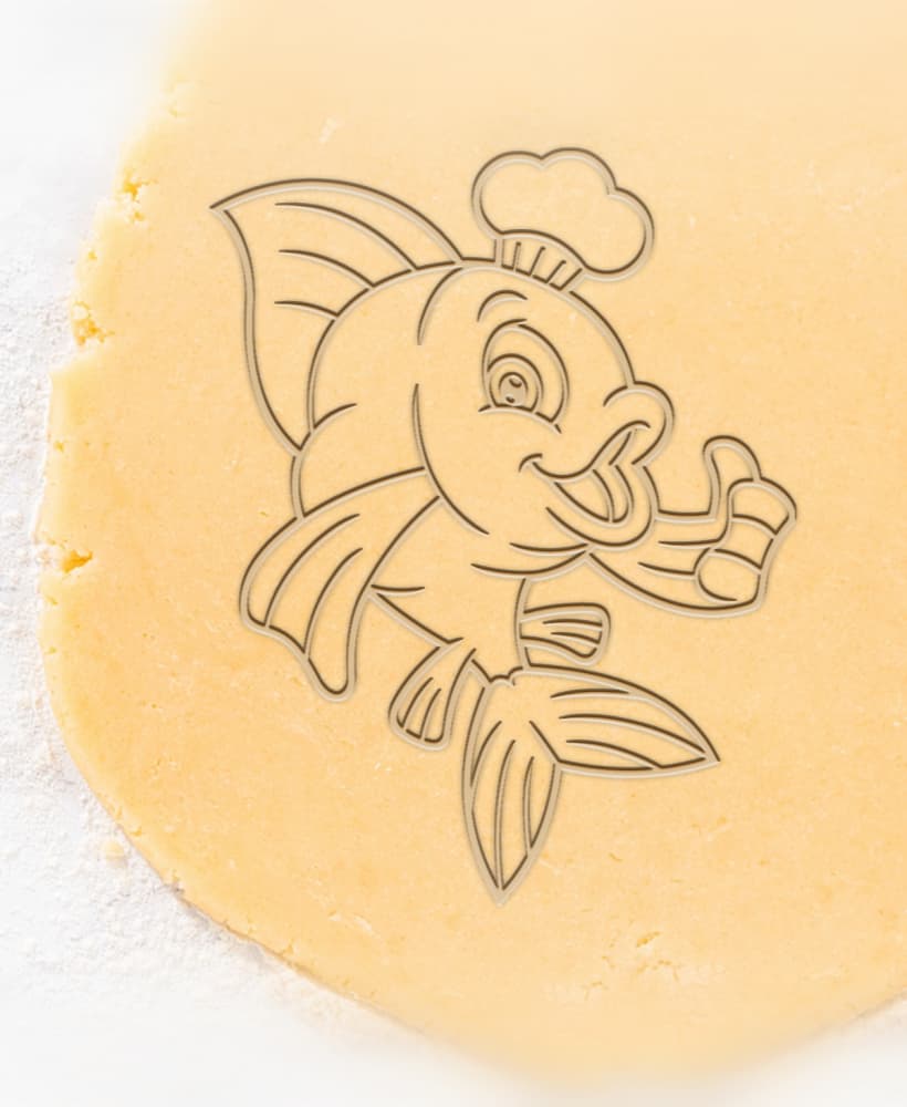 Chef Fish Cookie Cutter, Biscuit Cutter 3d model
