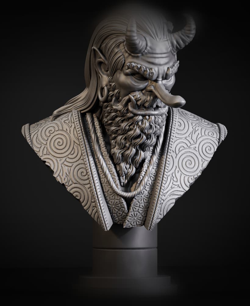 Tengu bust (Pre-Supported) 3d model