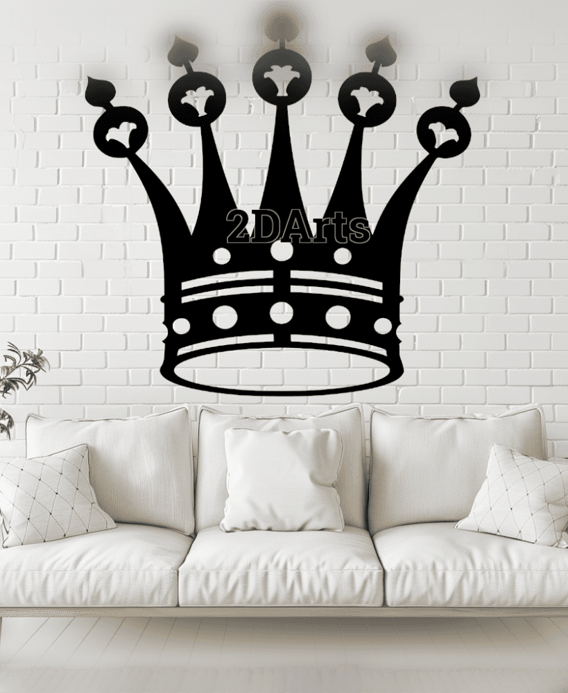 Crown 2D Wall Art/Window Art - Digital STL & SVG File for 3D Printing or Laser Cutting 3d model