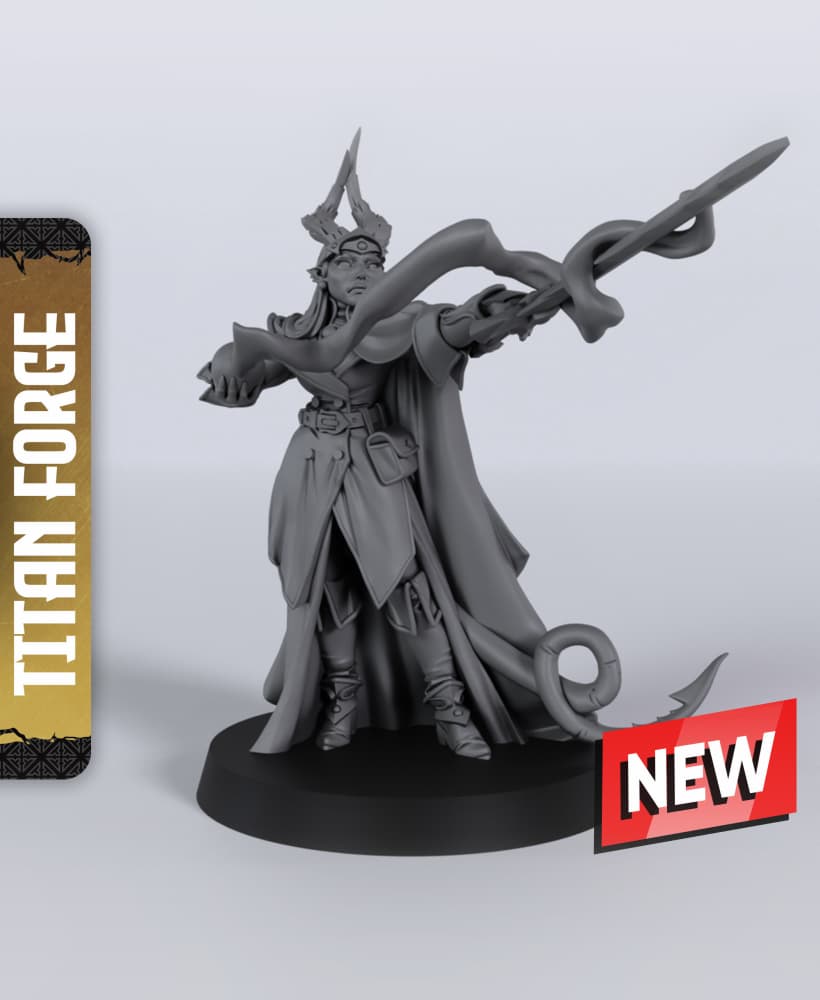 Tiefling Female Aristocrat - With Free Dragon Warhammer - 5e DnD Inspired for RPG and Wargamers 3d model