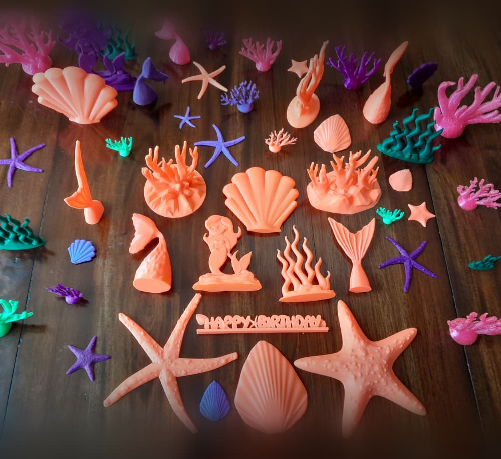 Mermaid Ocean Birthday Party Pack 3d model