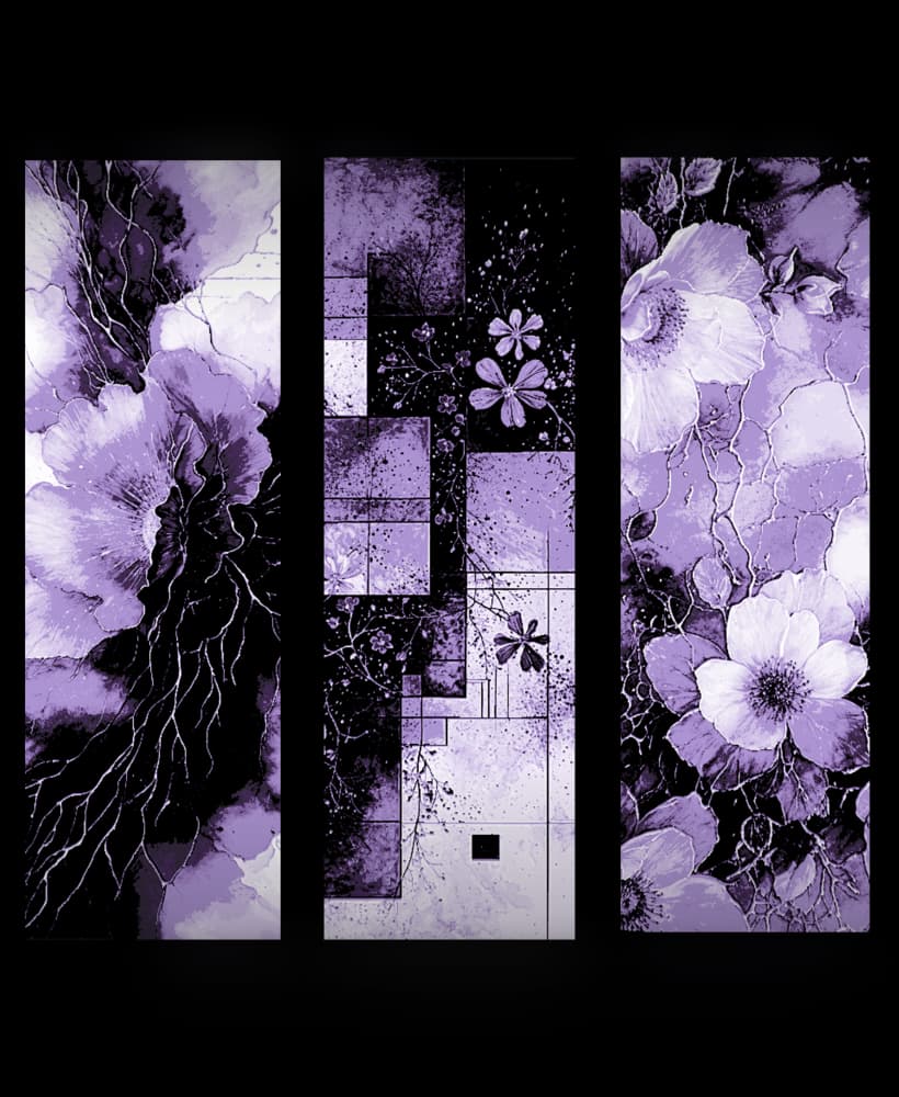 Abstract creations based on flowers and life - Set of bookmarks 3d model