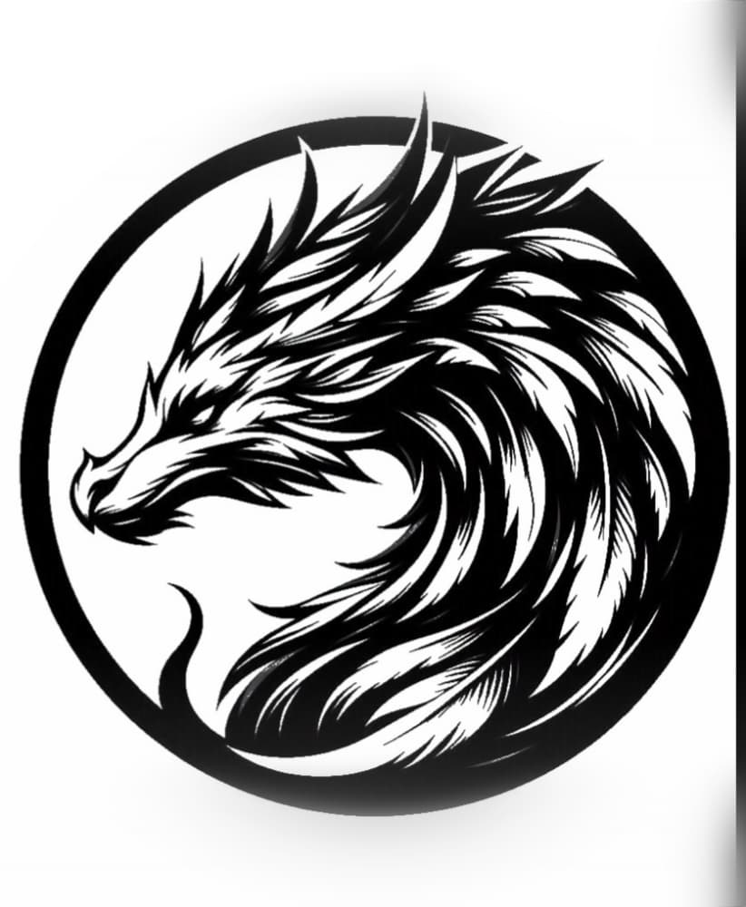 Leather Stamp 100mm Feather Dragon 3d model
