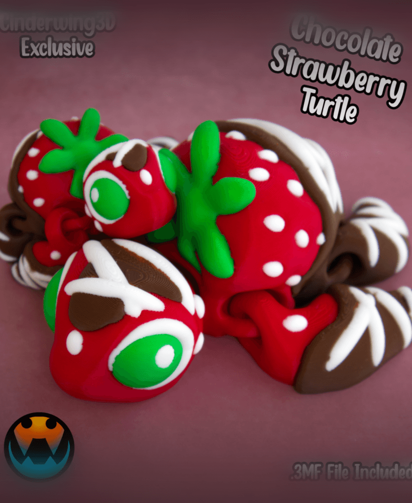Chocolate Strawberry Turtle 3d model