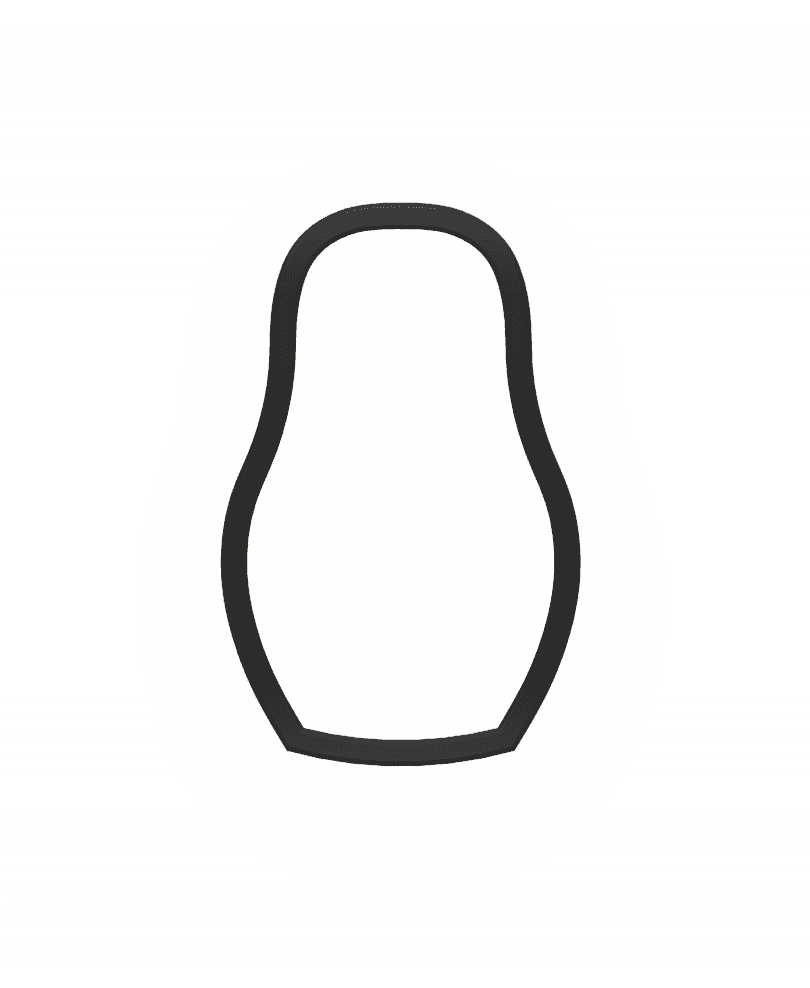 Russian Nesting Doll Cookie Cutter STL File - 4 inches 3d model