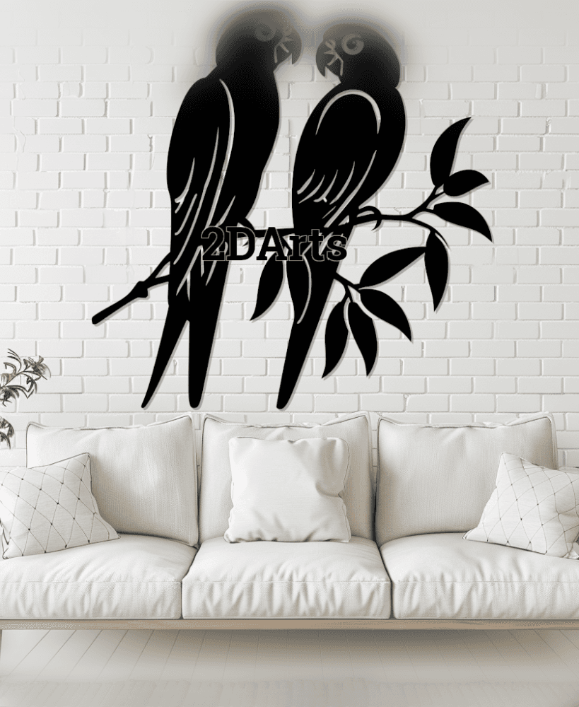 Parrots 2D Wall Art/Window Art 3d model