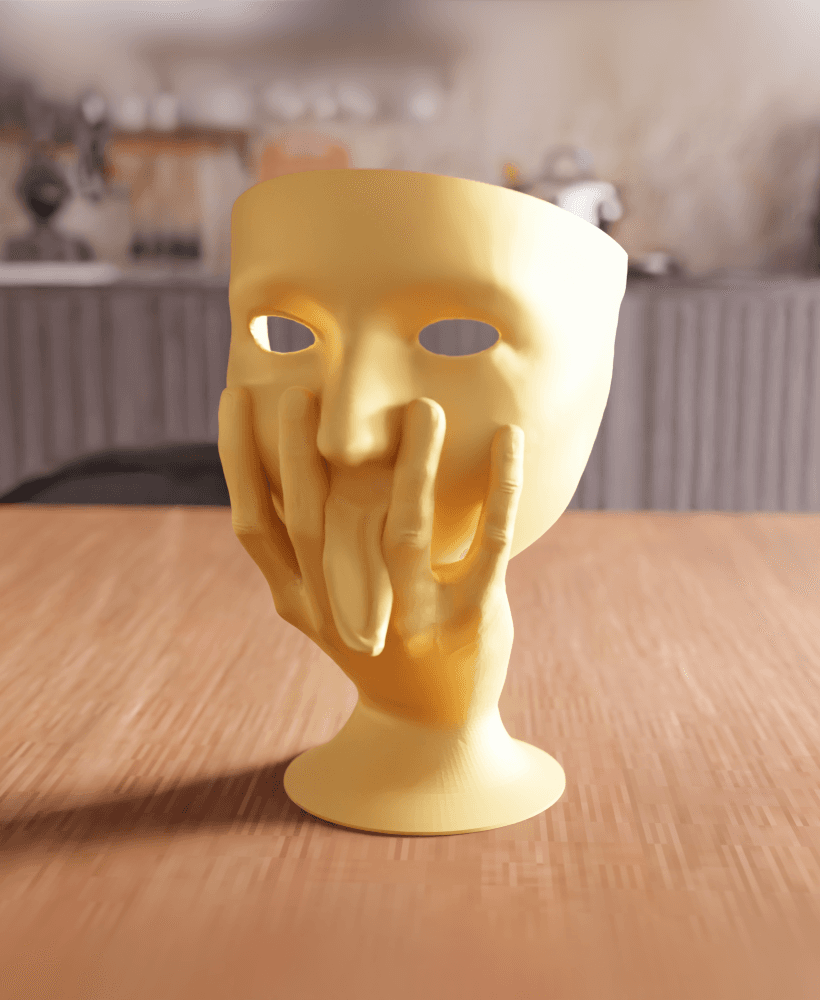 Theatrical Mask Silhouette Fine Art Statue 3d model