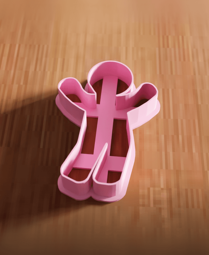 Gingerbread Man Cookie Cutter Stamp Utensil 3d model