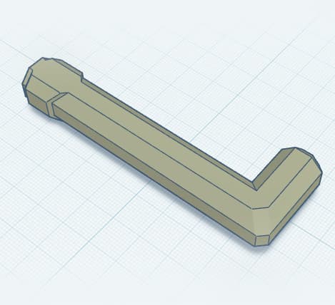 75x17.5 mm - Hook (Bolt-Locked Insert) 3d model