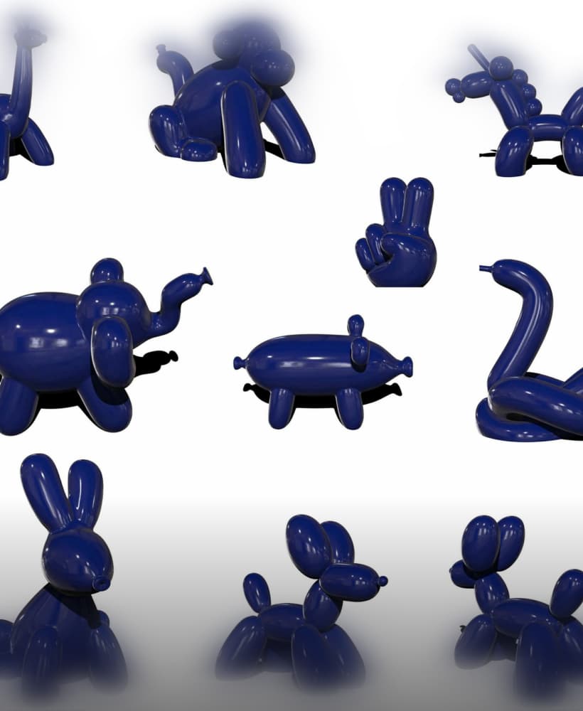 Balloon animal statues 3d model