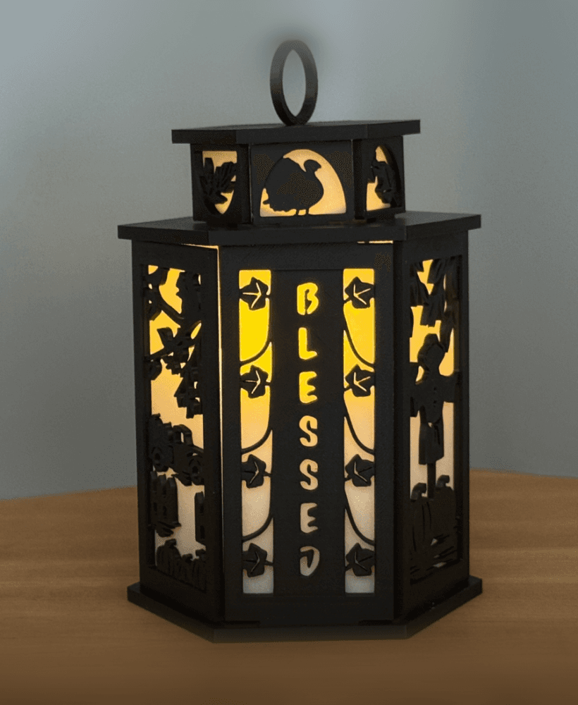 Thanksgiving Lantern Thanksgiving Lamp Thanksgiving Tea Light Holder 3d model