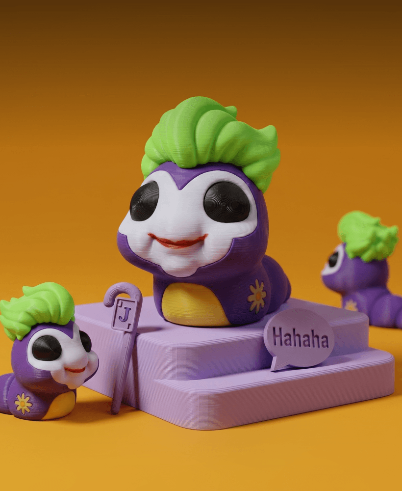 FlexiSlugs Chaos Clown - Flexi Articulated Chibi Slug STL 3d model