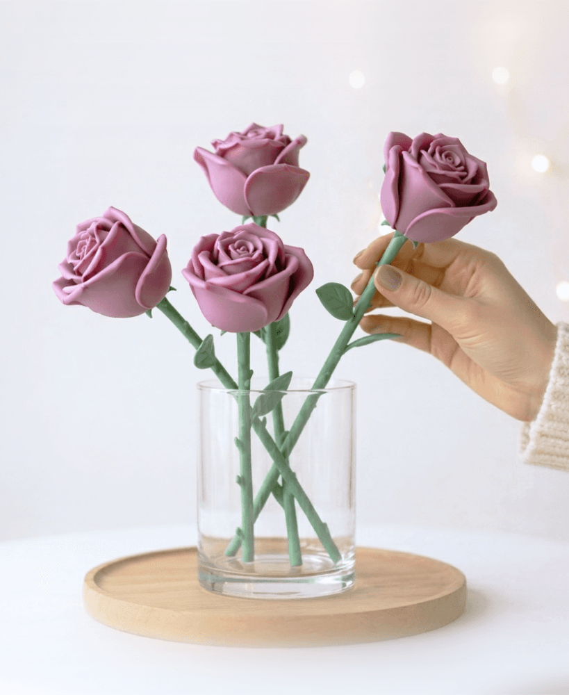 Rose Flower Figure | Realistic Floral Bouquet | Romantic Blossom Gift | Botanical Spring 3d model