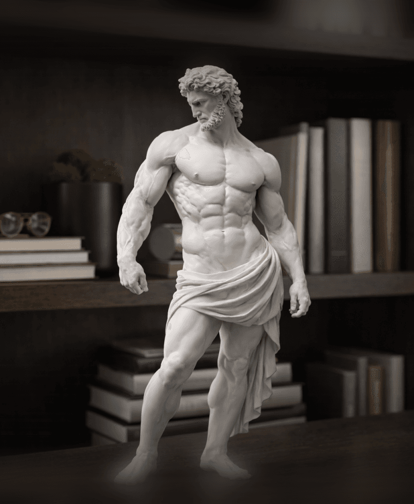Greek God Hero Statue STL – Muscular Classical Sculpture for 3D Printing 3d model