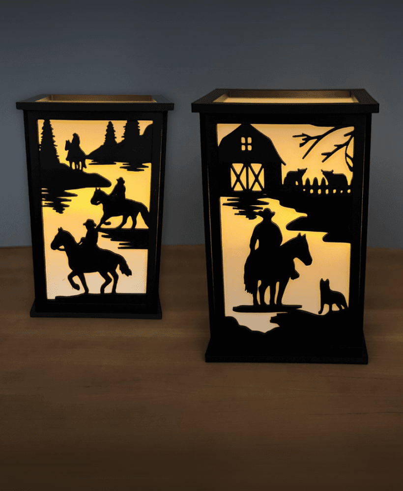 Cowboy Cowgirl Lamp Tea light Candle holder No supports Easy Print 3d model