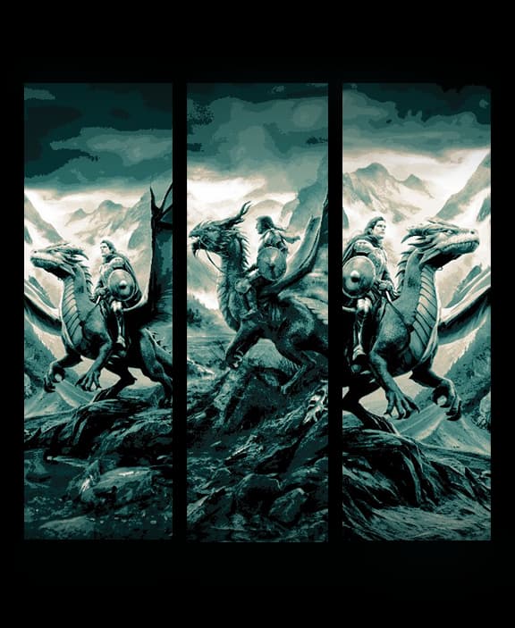 High Fantasy Art - The Green Dragon and Rider Set of 3 Bookmarks 3d model