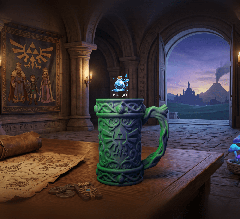 Zelda Hyrule Triforce Tankard Drink Holder Koozie Combo 3d model
