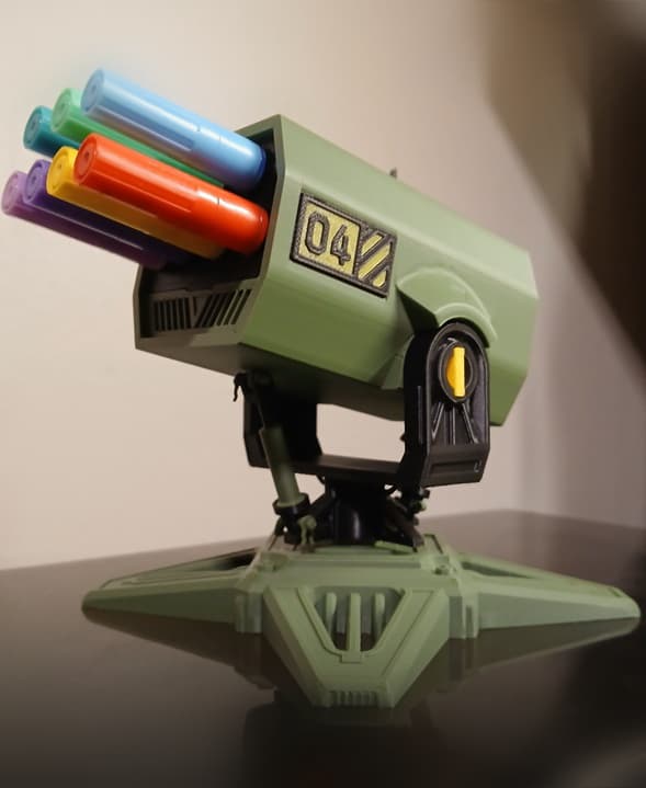 Articulated Missile Battery Pen Holder 3d model