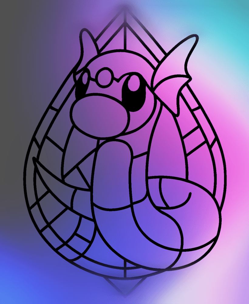 Dratini Geometric Wall Art in Stained Glass Style 3d model