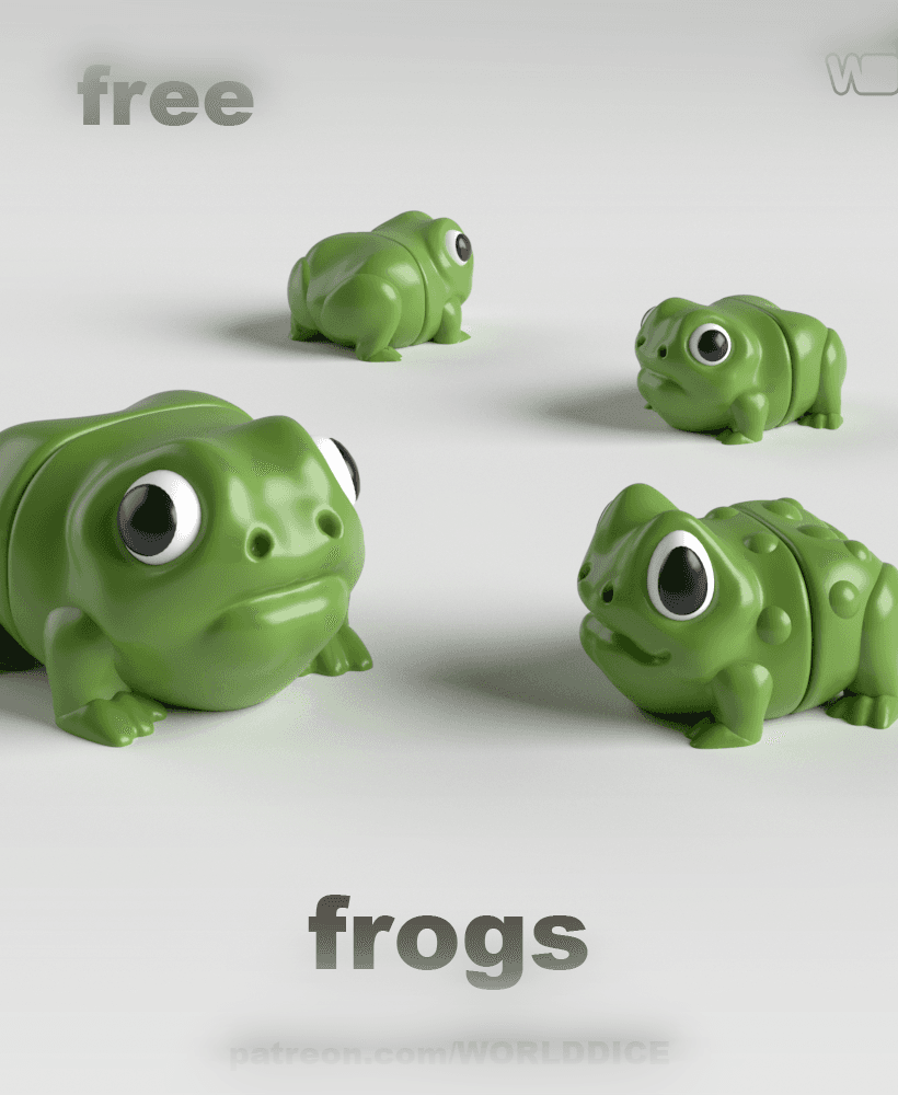 Articulated Frog toy for 3D printing 3d model