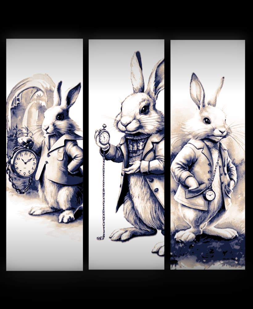 Always out of Time - the white rabbit from Alice in Wonderland - Set of bookmarks 3d model