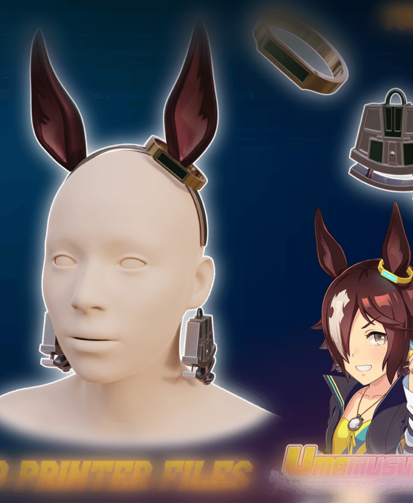 Vodka Cosplay Ears and EarringsAccessories Uma musume: Pretty Derby 3d model