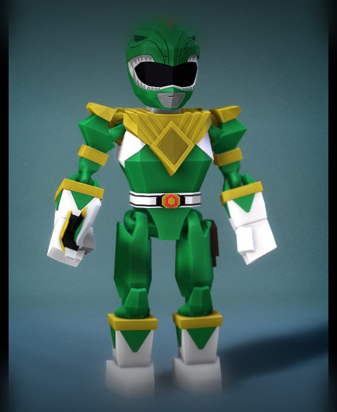 Low Poly Flexi Green Ranger 3d model