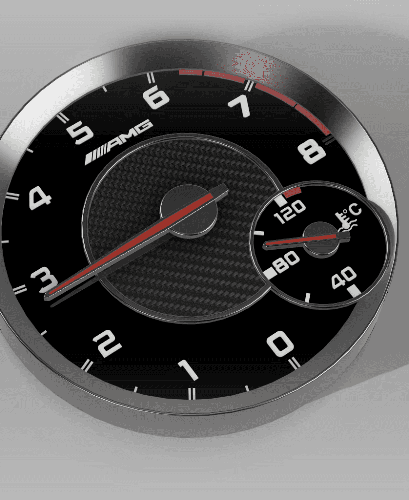 AMG Mercedes Wall Clock STL File 3d model
