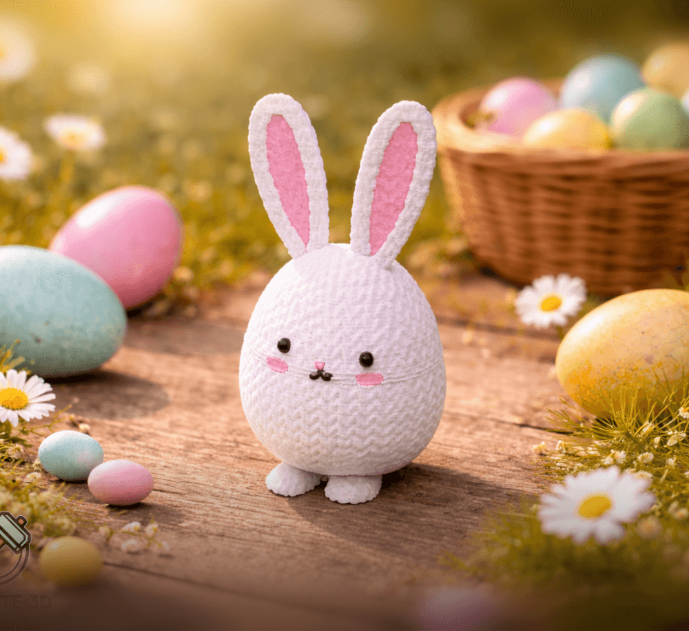 Cozunny Egg – Knitted Easter Bunny Decor 3d model