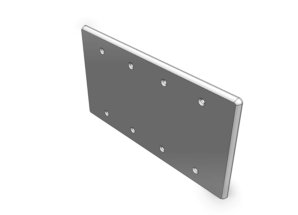 Four Gang Blank Wall Plate (Original Replacement) 3d model