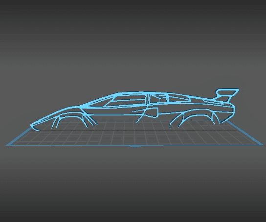 Lamborghini - Countach Wall Art 3d model