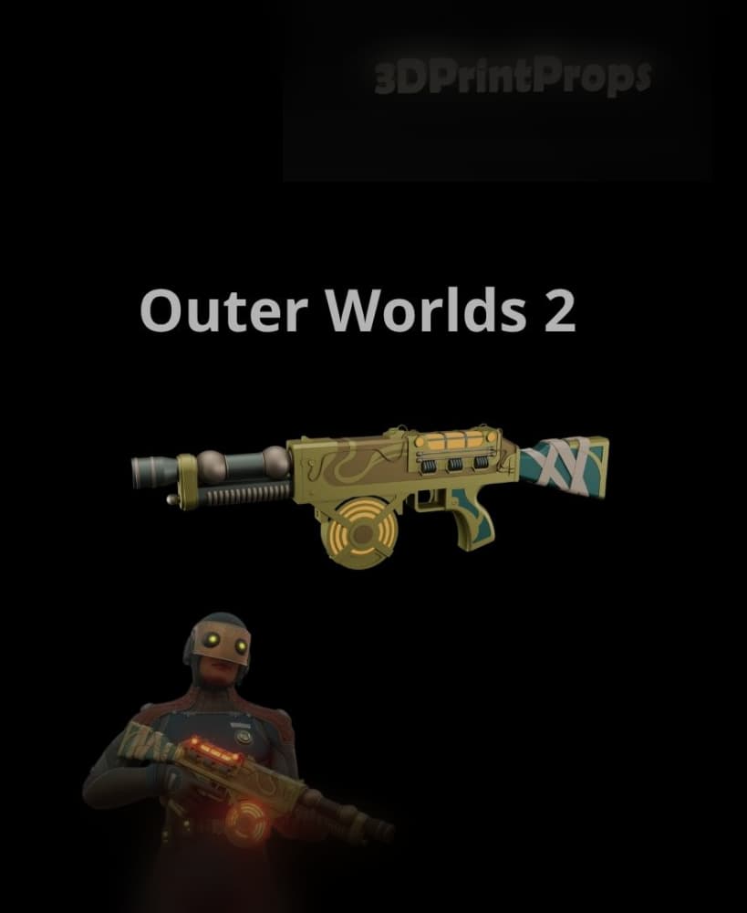Outer Worlds 2 Rifle – Life-Size Cosplay Prop – FDM Print-Ready, Split Parts 3d model