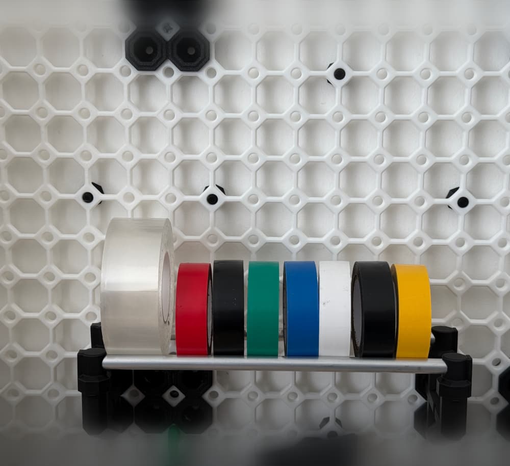 Tape reel shelf rod holders 3d model