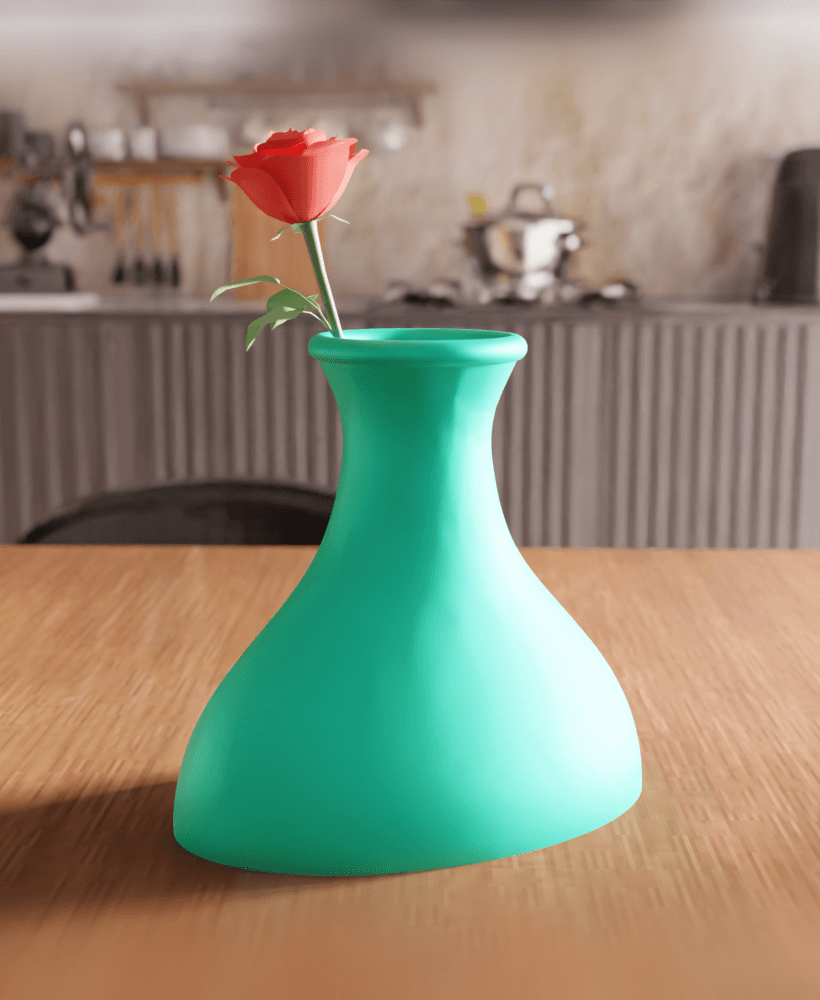 Minimalist Flared Wide-Base Vase 3d model