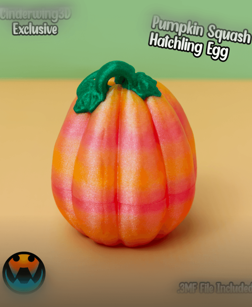 Pumpkin Squash Hatchling Egg 3d model